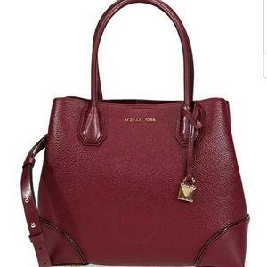 Michael Kors Medium Satchel in Oxblood Red.